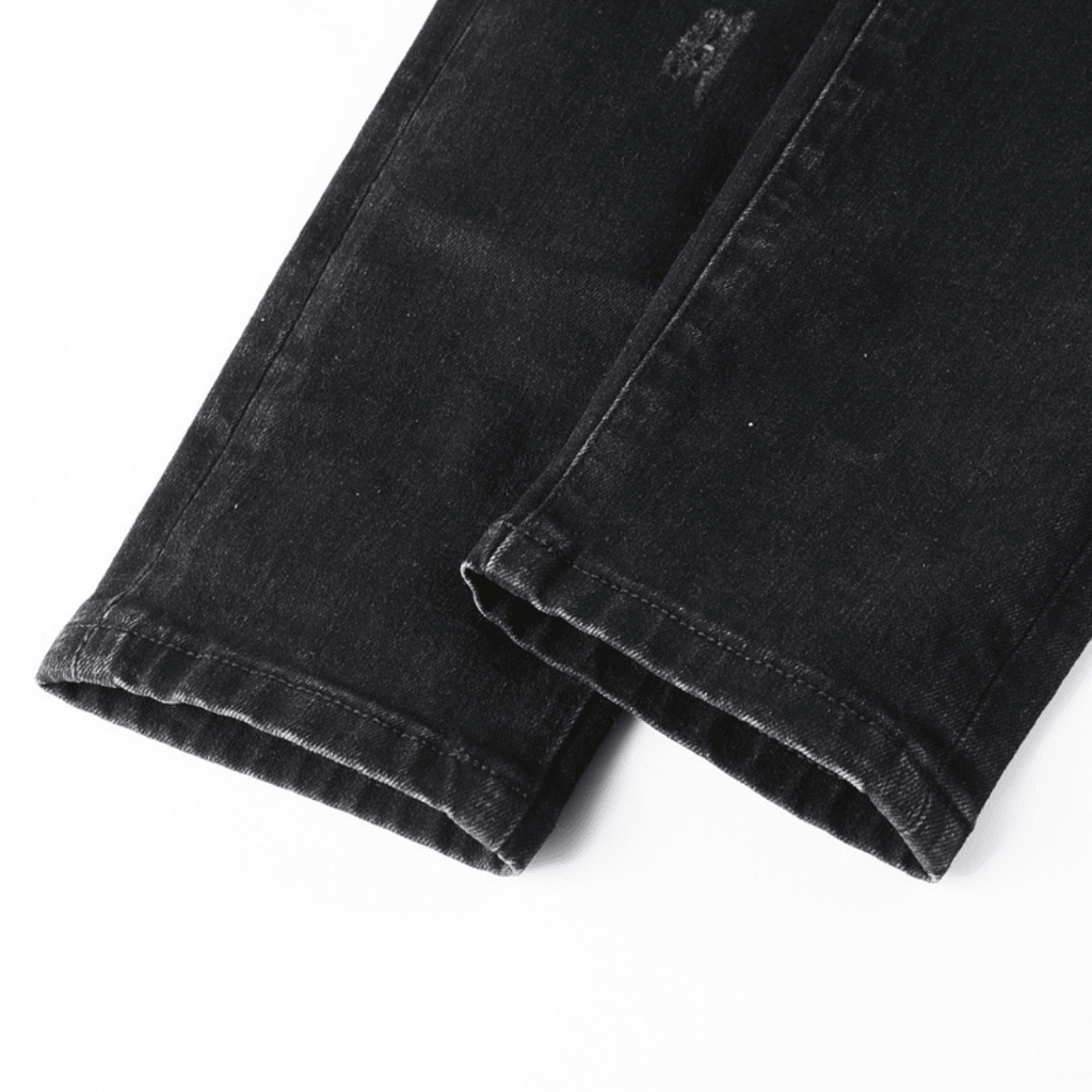 Amr Ripped Patch Black Jeans