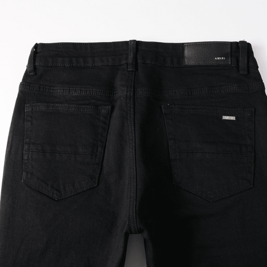 Amr Ripped White Logo Jeans