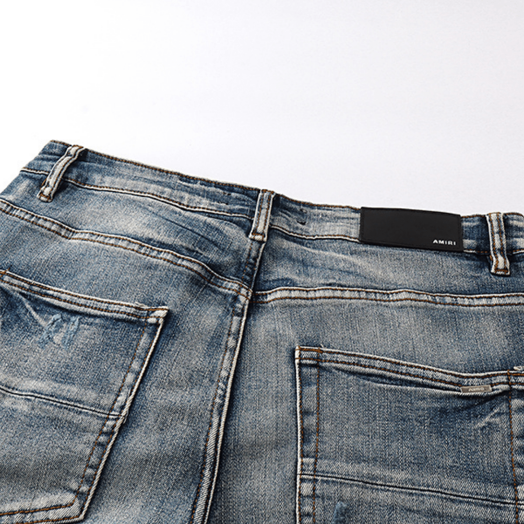 Amr White Logo Jeans