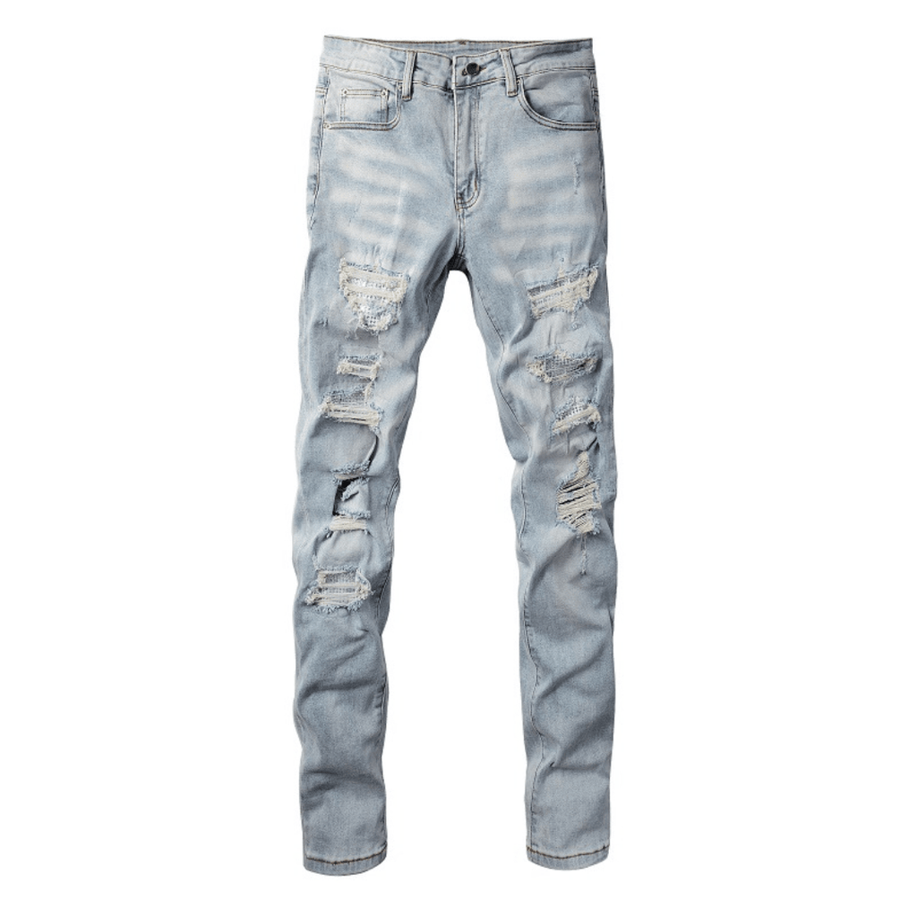 Amr Light Blue Patch Jeans