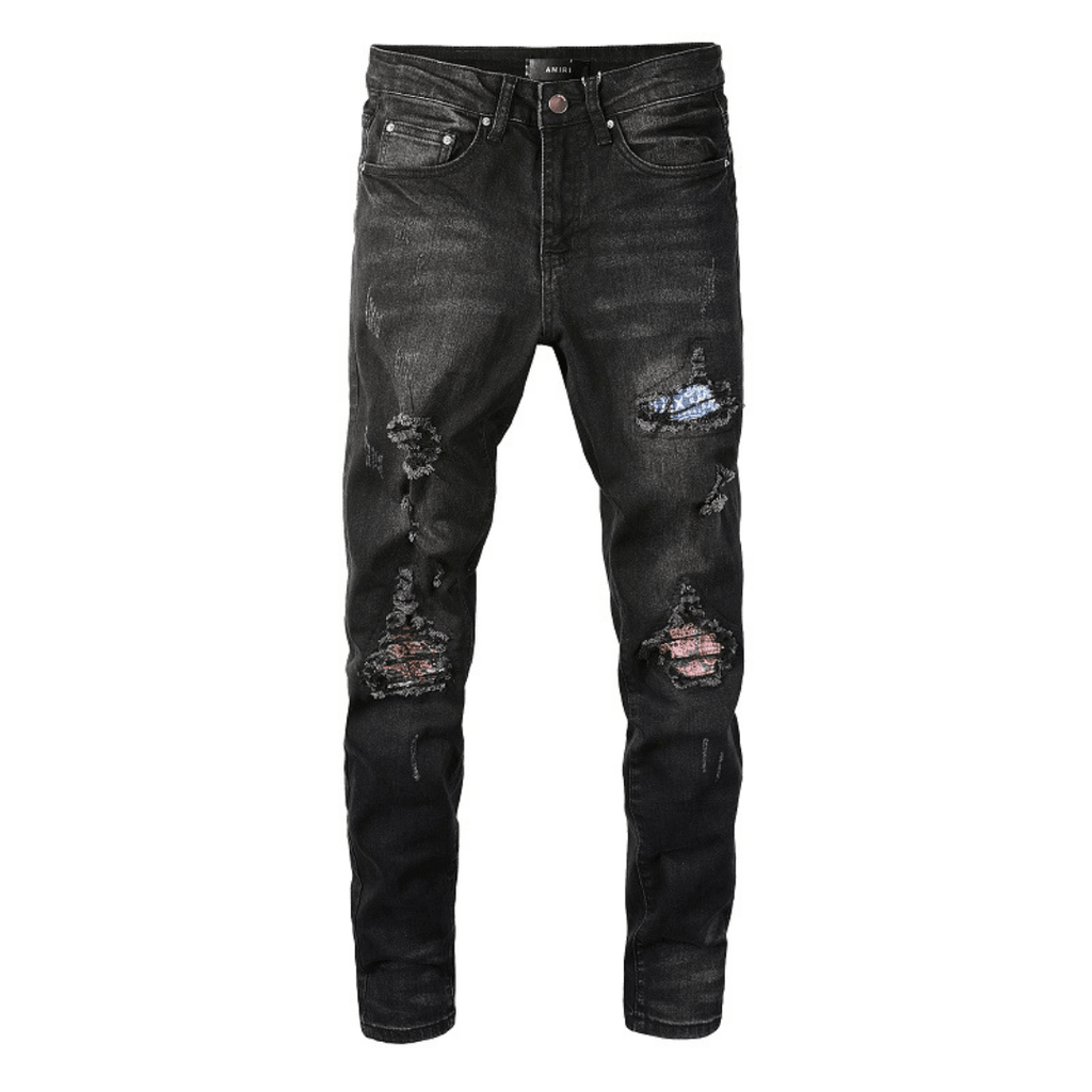 Amr Bandana Black Patch Jeans