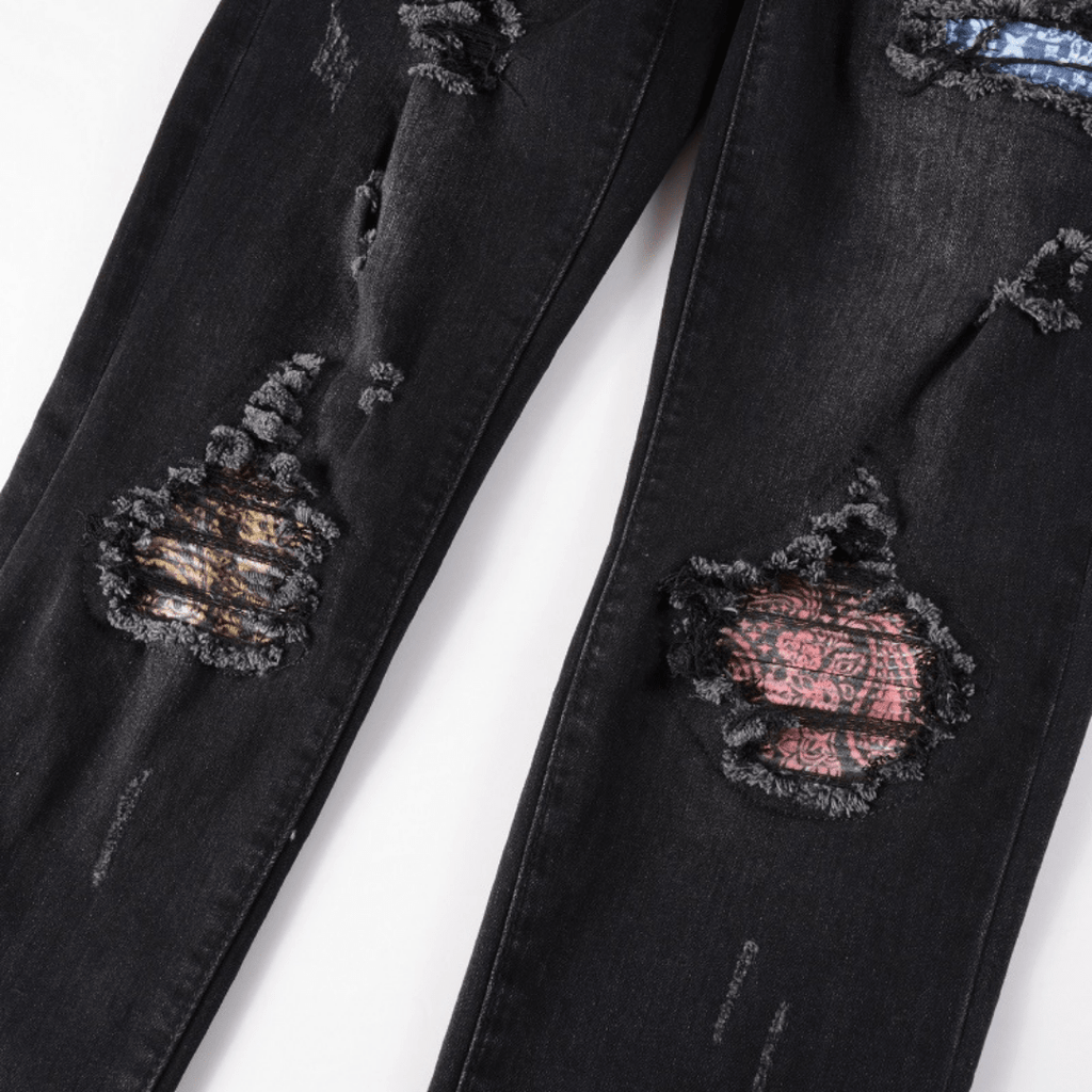 Amr Bandana Black Patch Jeans