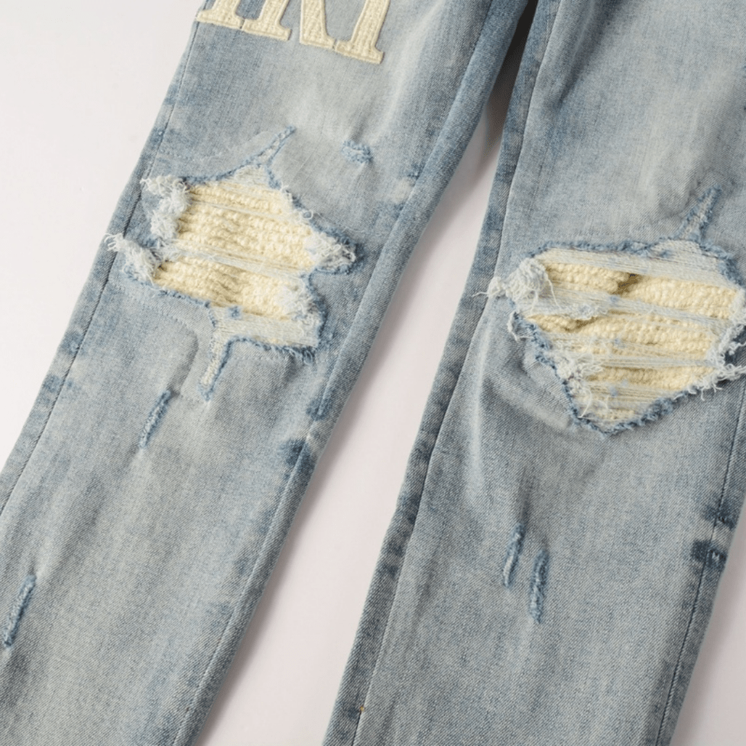 Amr White Patch Jeans