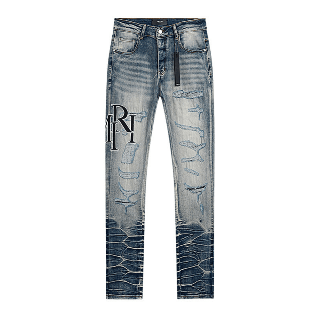 Amr Black Staggered Jeans