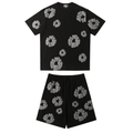 Denim Trs Black Grey Short set
