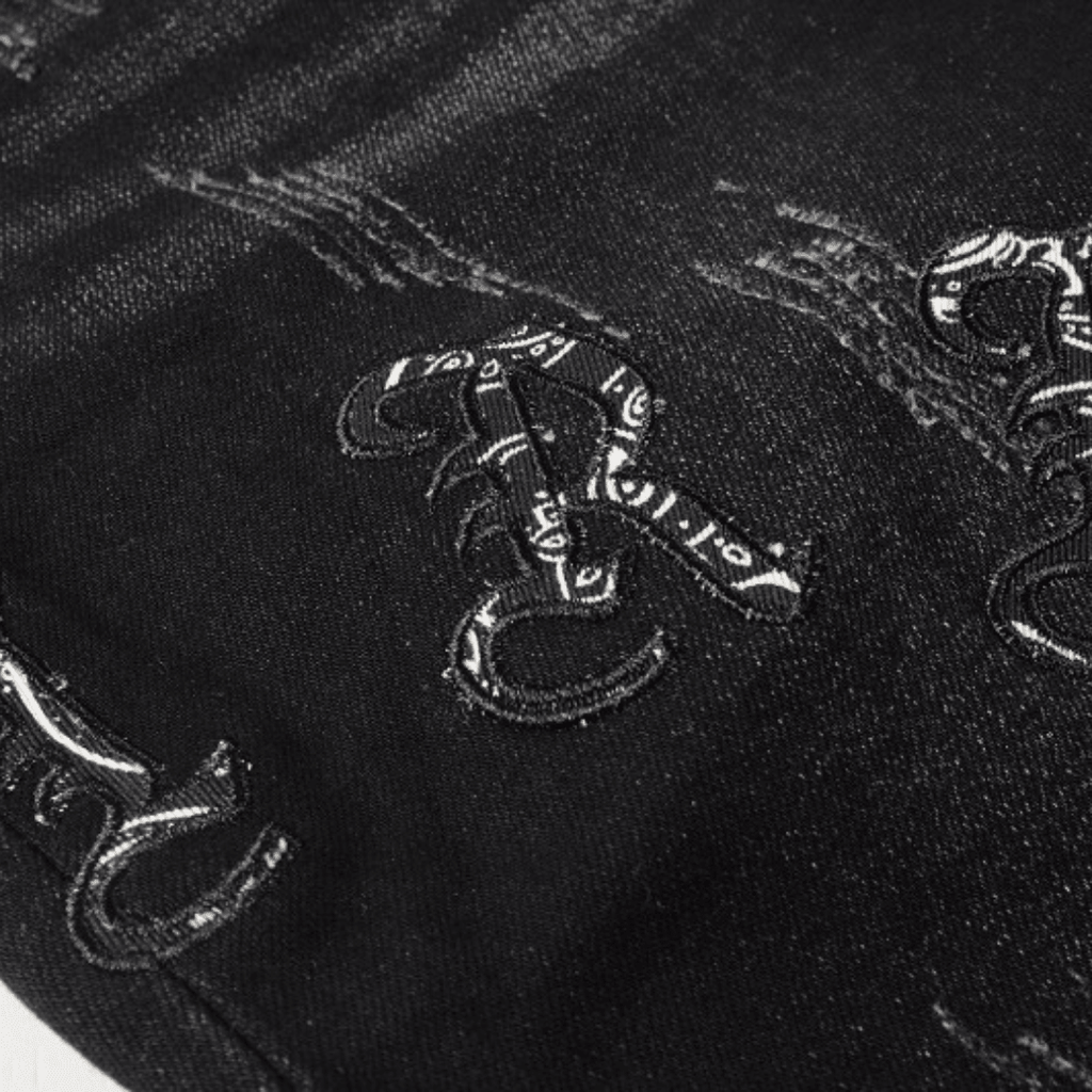 Amr Black Bandana Camo Jeans