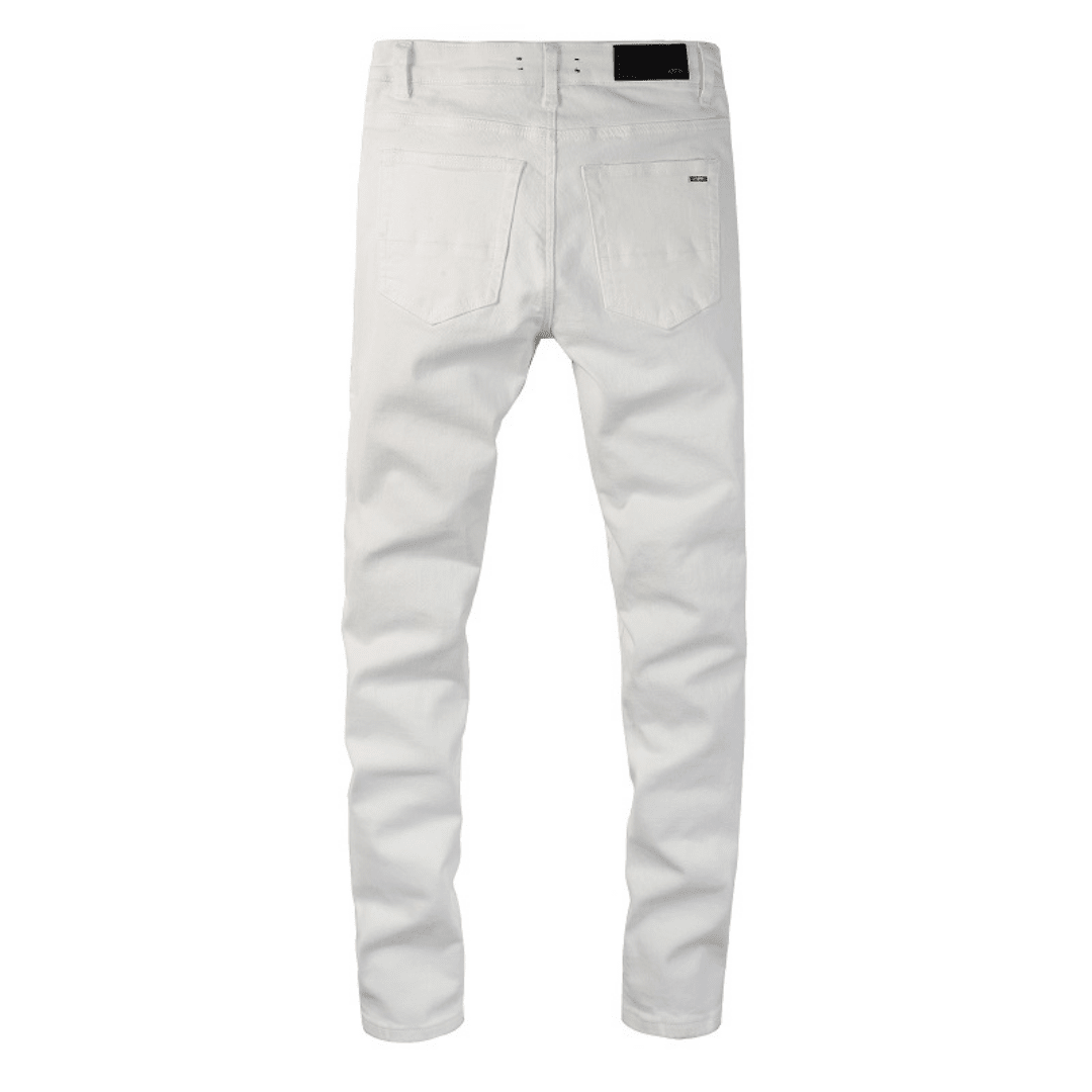 Amr White Ripped Jeans