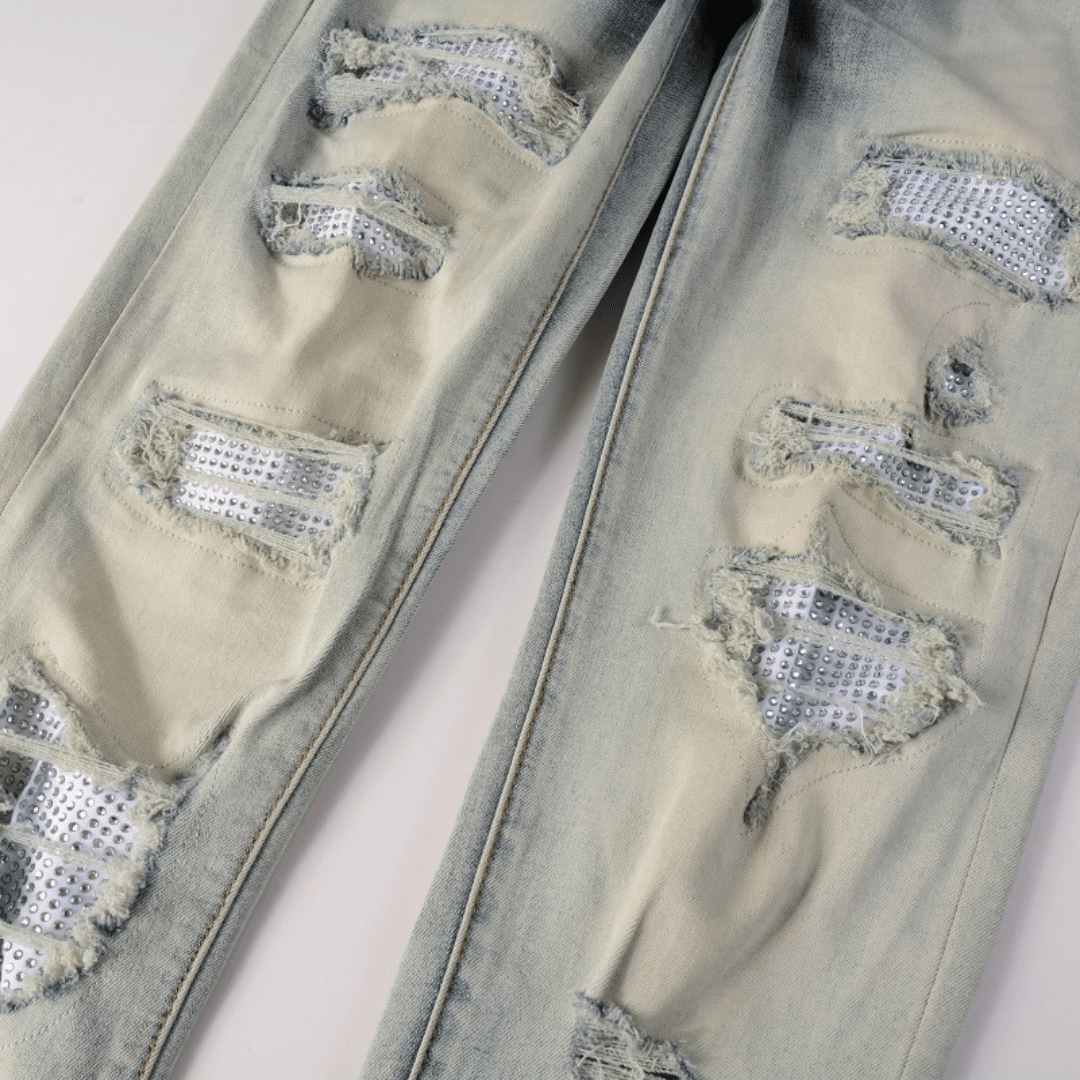 Amr Gradient Diamond Patch Jeans