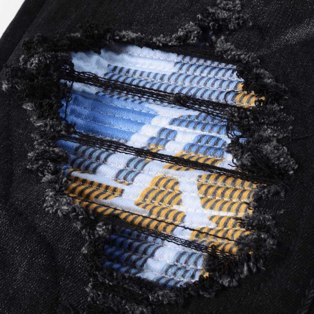 Amr Black Patch Logo Jeans