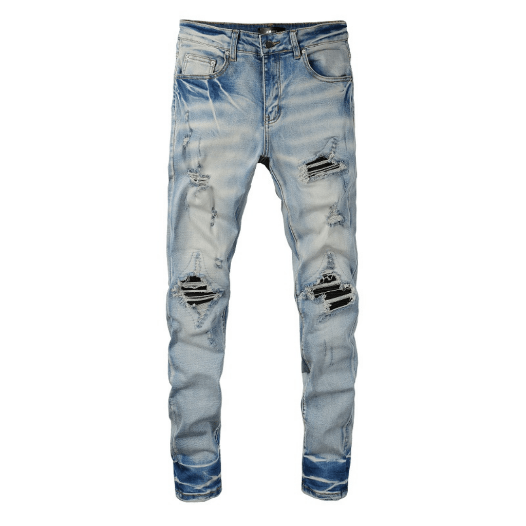 Amr Black Patch Jeans