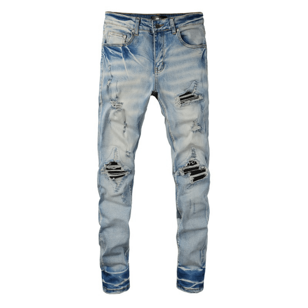 Amr Black Patch Jeans