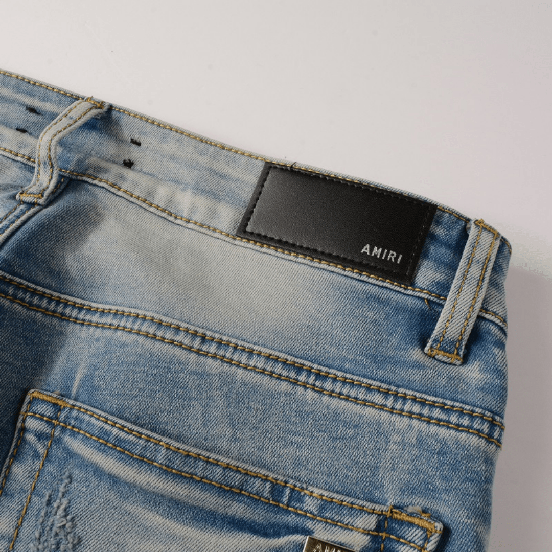 Amr Black Patch Jeans