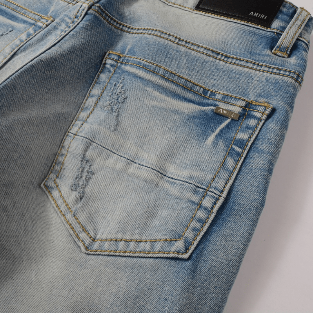 Amr Black Patch Jeans