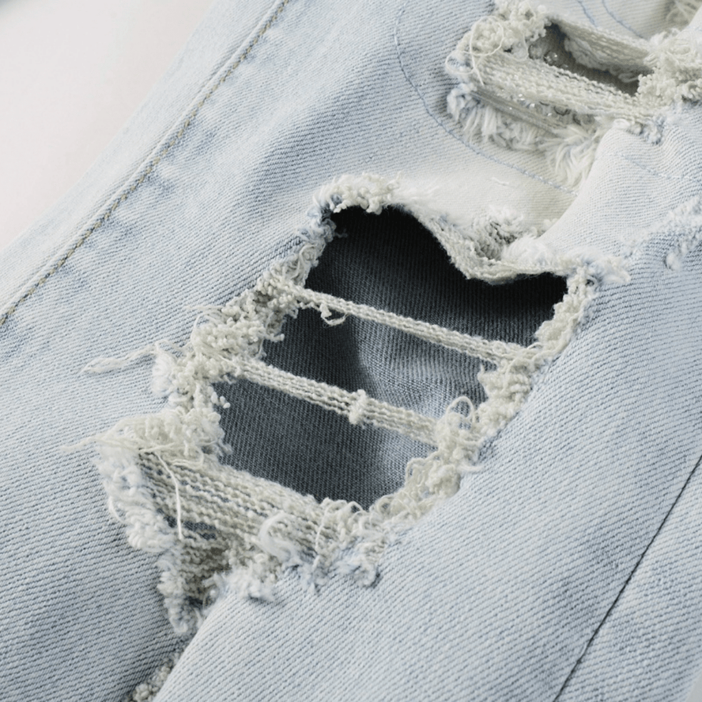 Amr Ripped Light Blue Diamonds Jeans