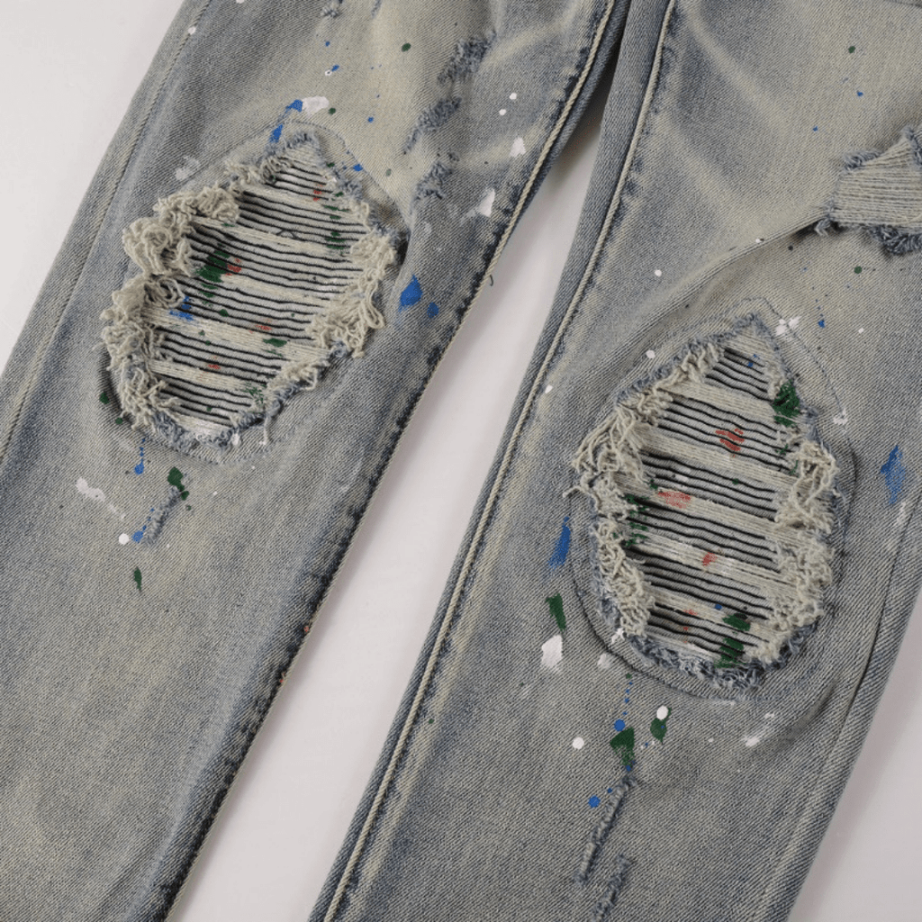 Amr Blue Distressed Jeans