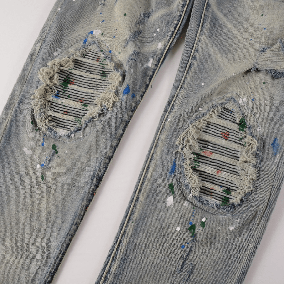 Amr Blue Distressed Jeans