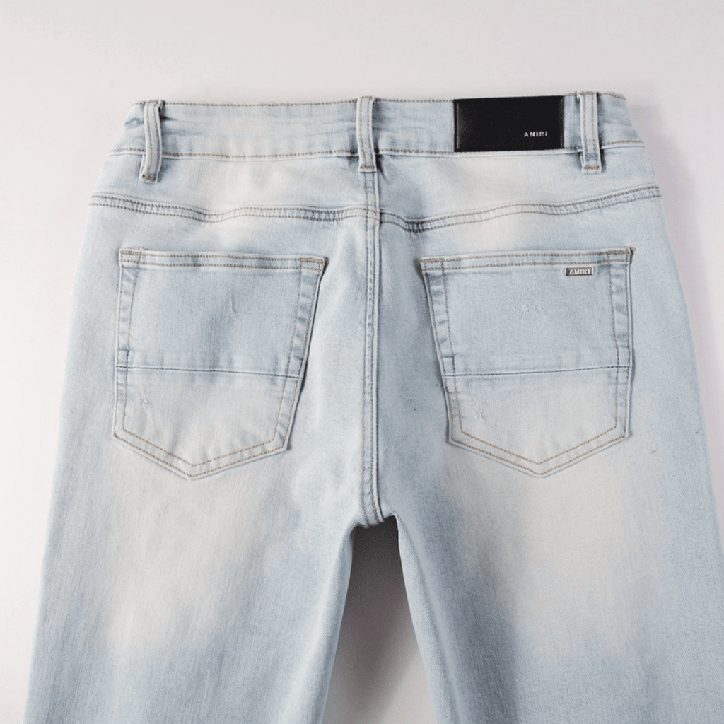 Amr Ripped Light Blue Diamonds Jeans