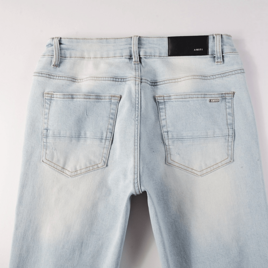 Amr Ripped Light Blue Diamonds Jeans