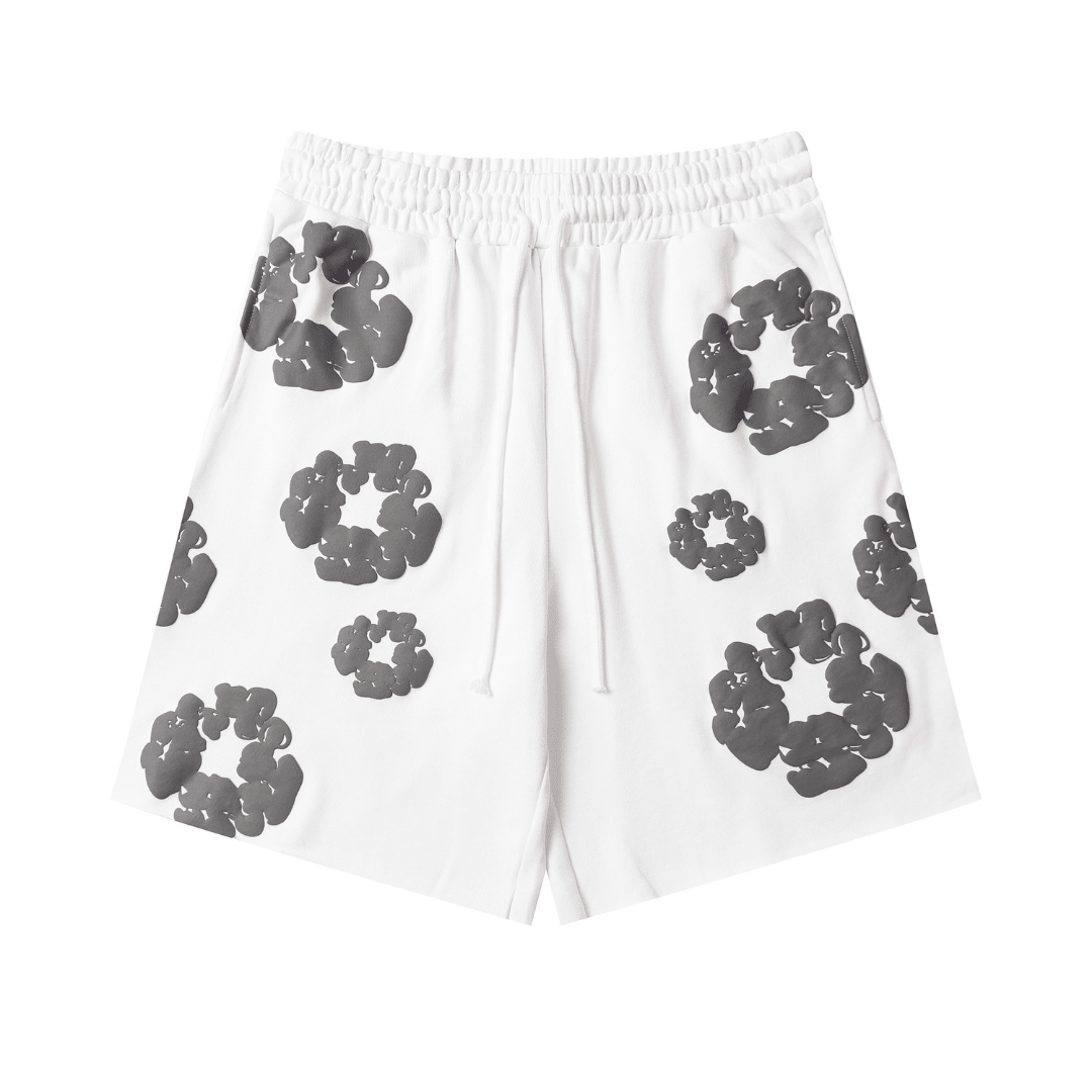 Denim Trs White Grey Short set
