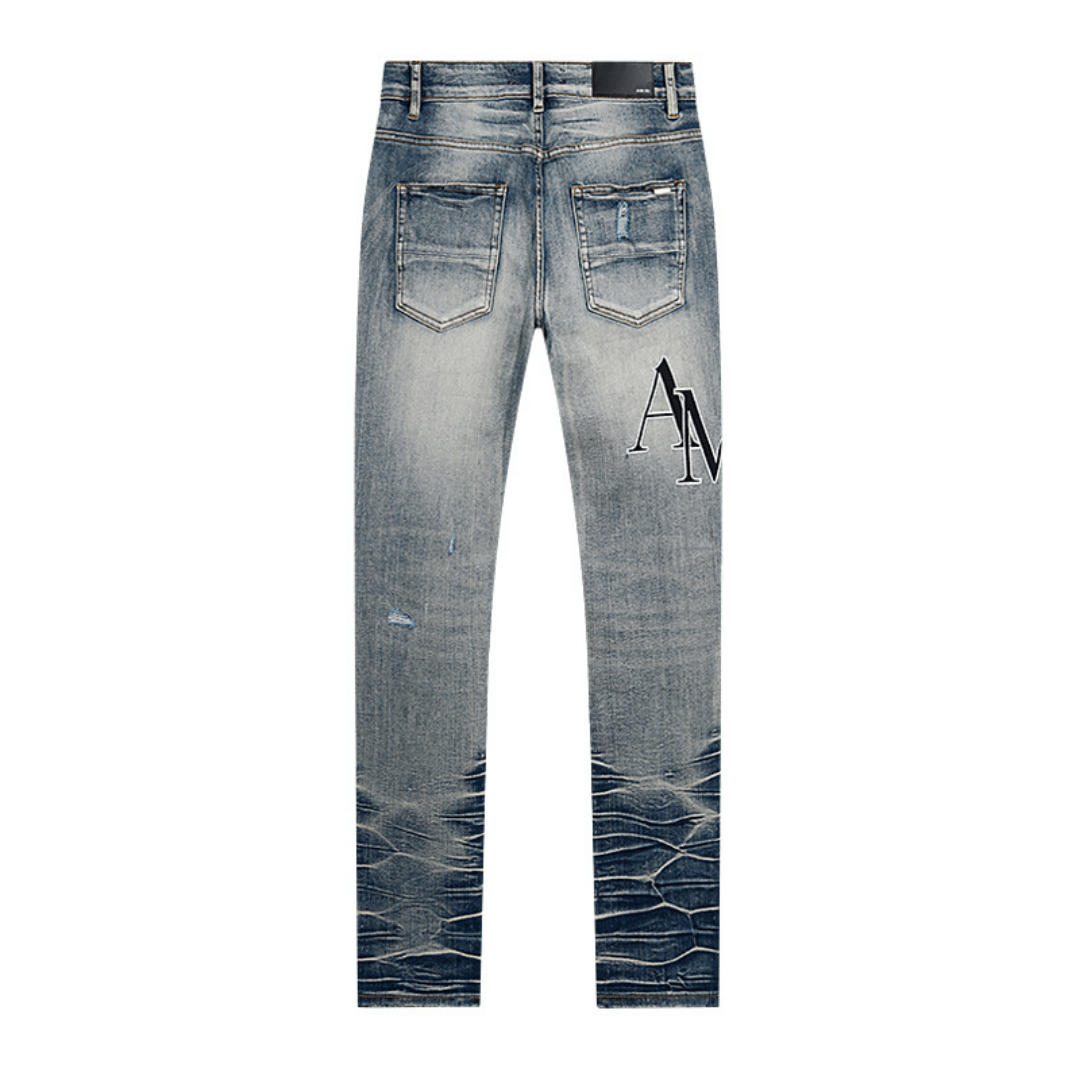Amr Black Staggered Jeans