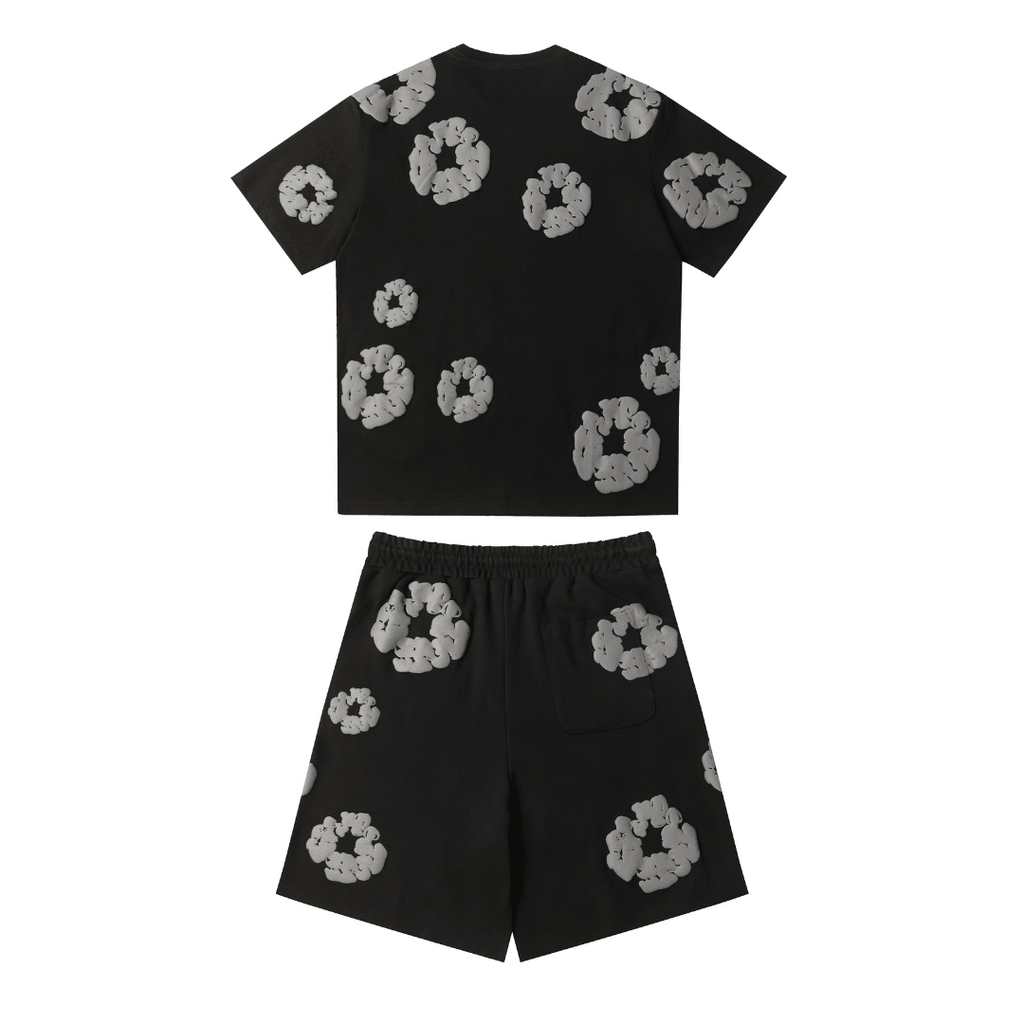 Denim Trs Black Grey Short set