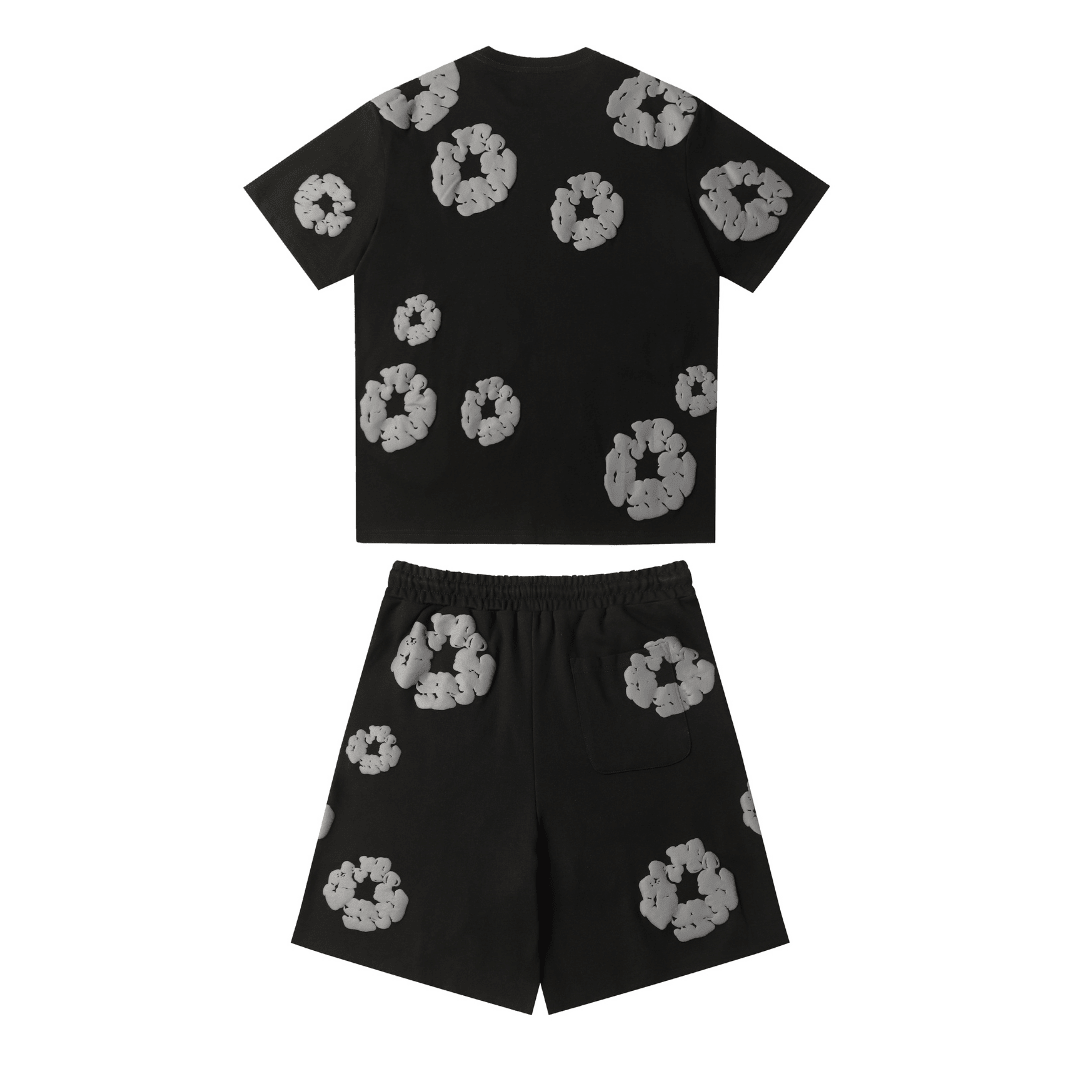 Denim Trs Black Grey Short set