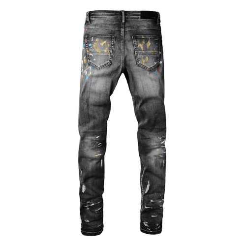 Amr Distressed Paint Jeans