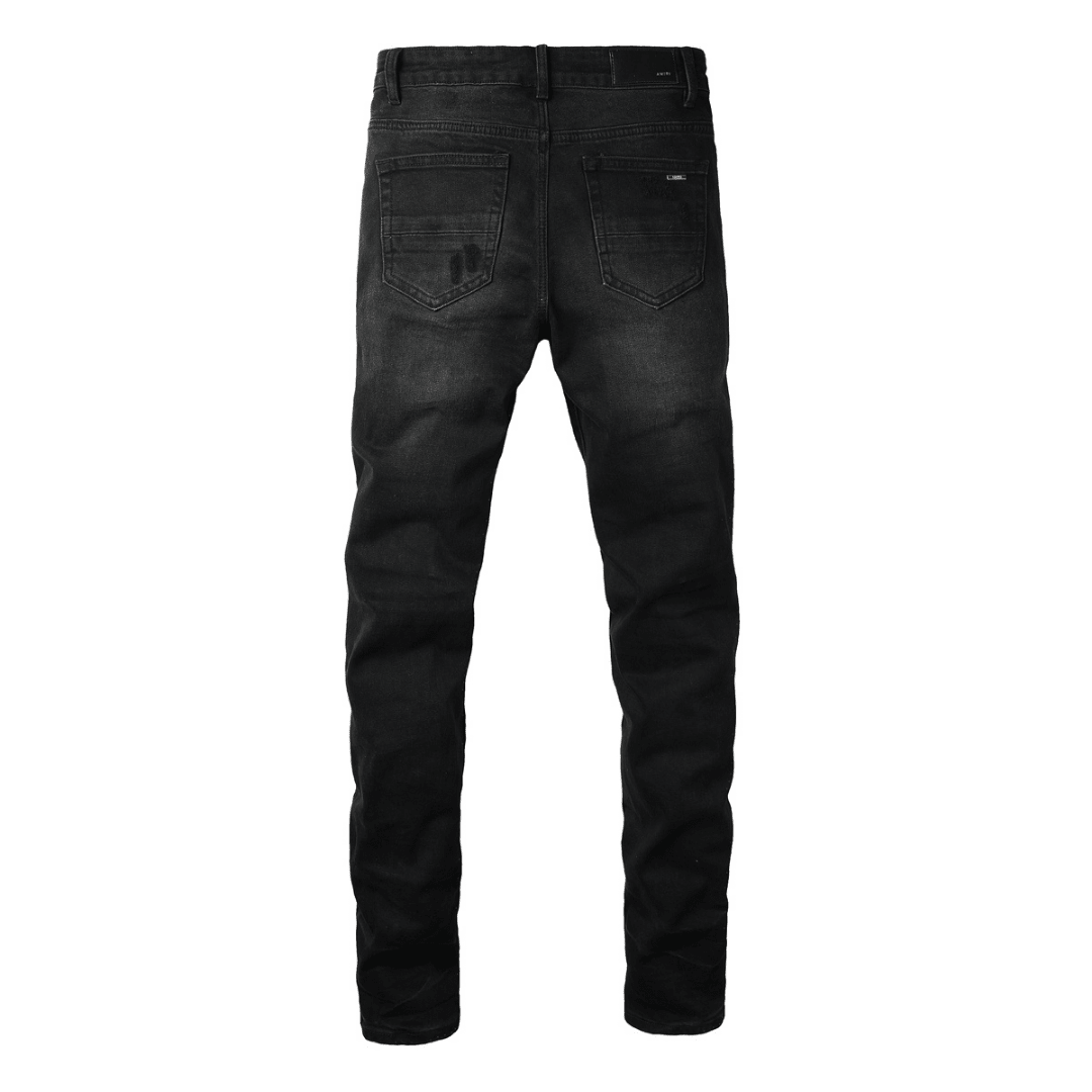 Amr Blue Ripped Patch Jeans