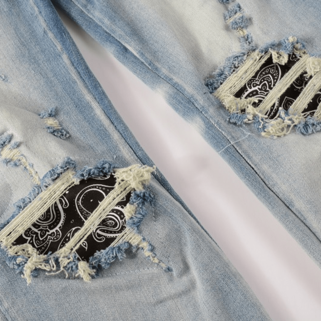 Amr Blue Distressed Jeans