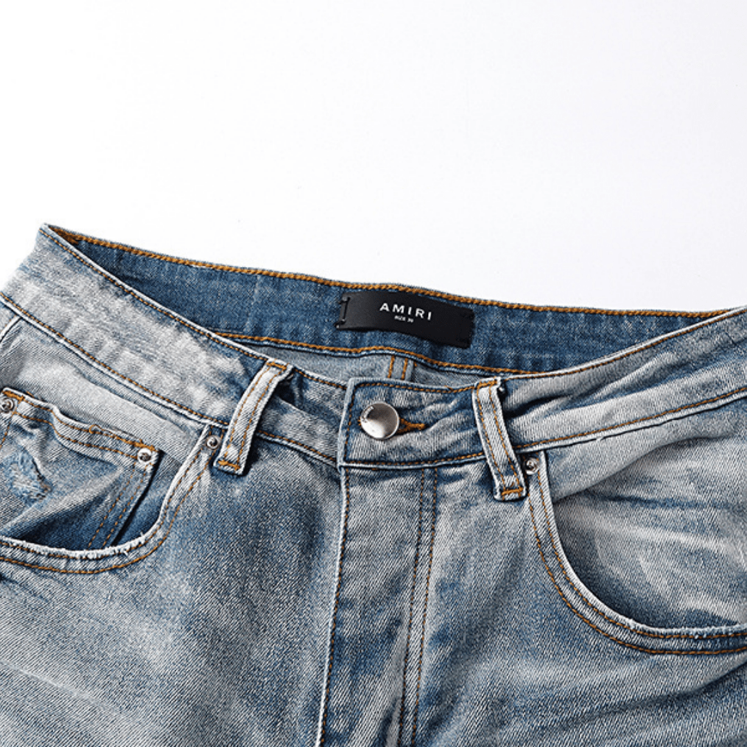 Amr Logo Staggered Jeans