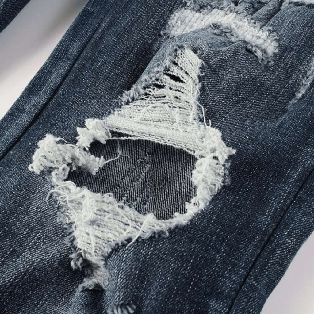 Amr Black Staggered Logo Patch Jeans