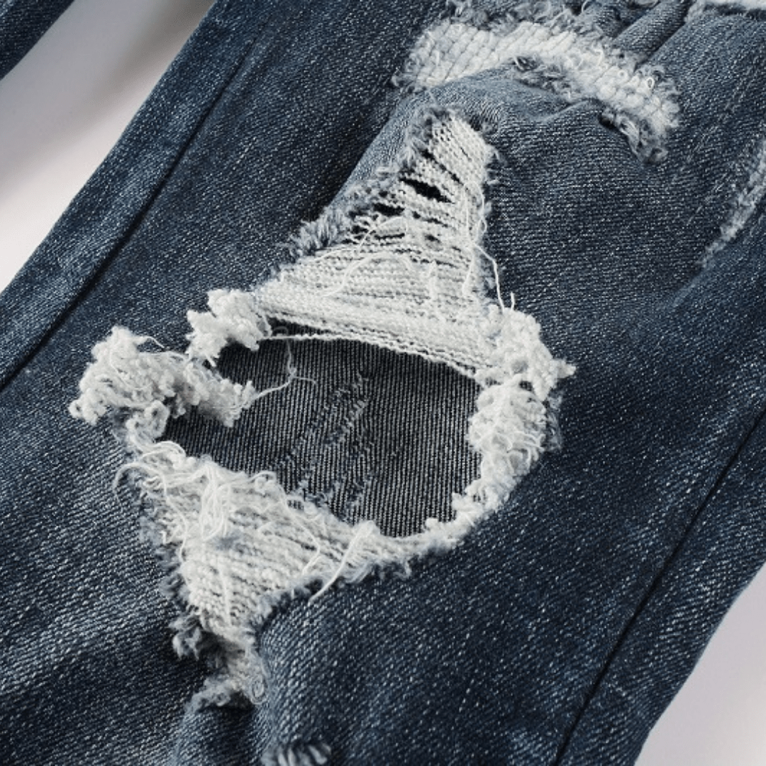 Amr Black Staggered Logo Patch Jeans