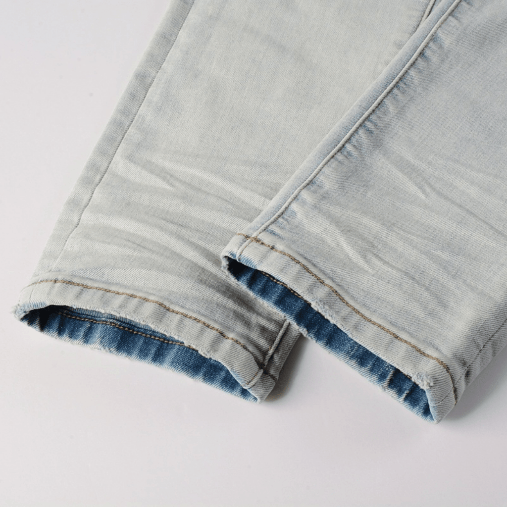 Amr Red Patch Distressed Jeans