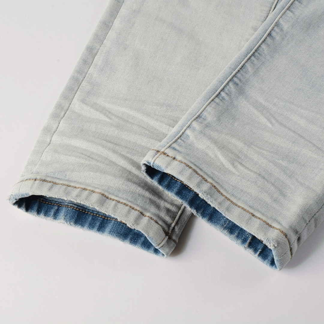 Amr Red Patch Distressed Jeans