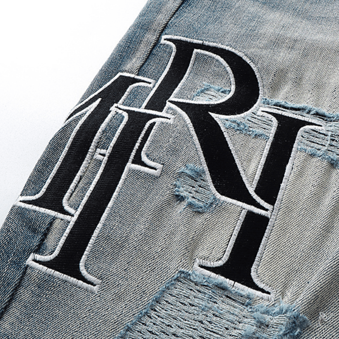 Amr Black Staggered Jeans