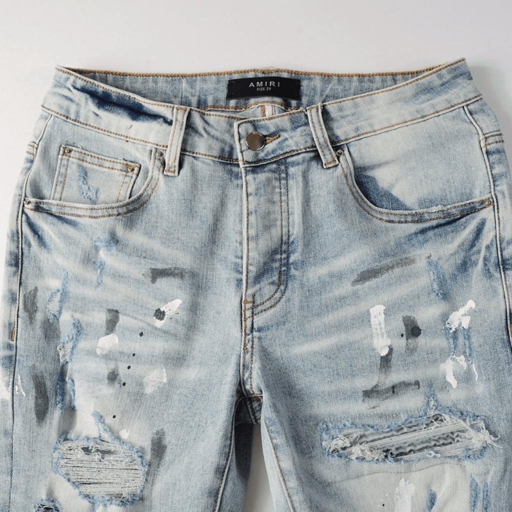 Amr Paint Ripped Jeans