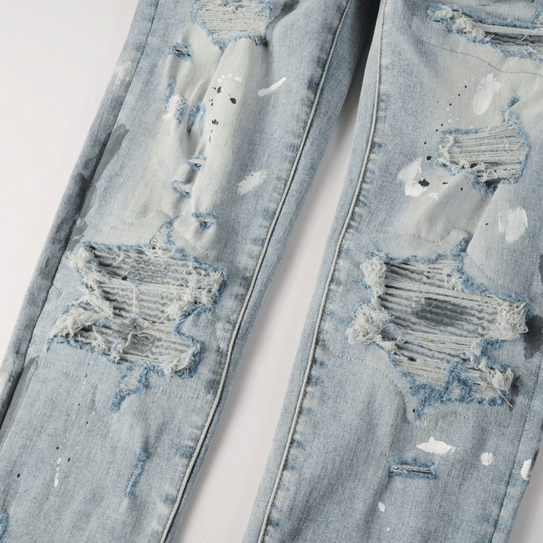 Amr Paint Ripped Jeans