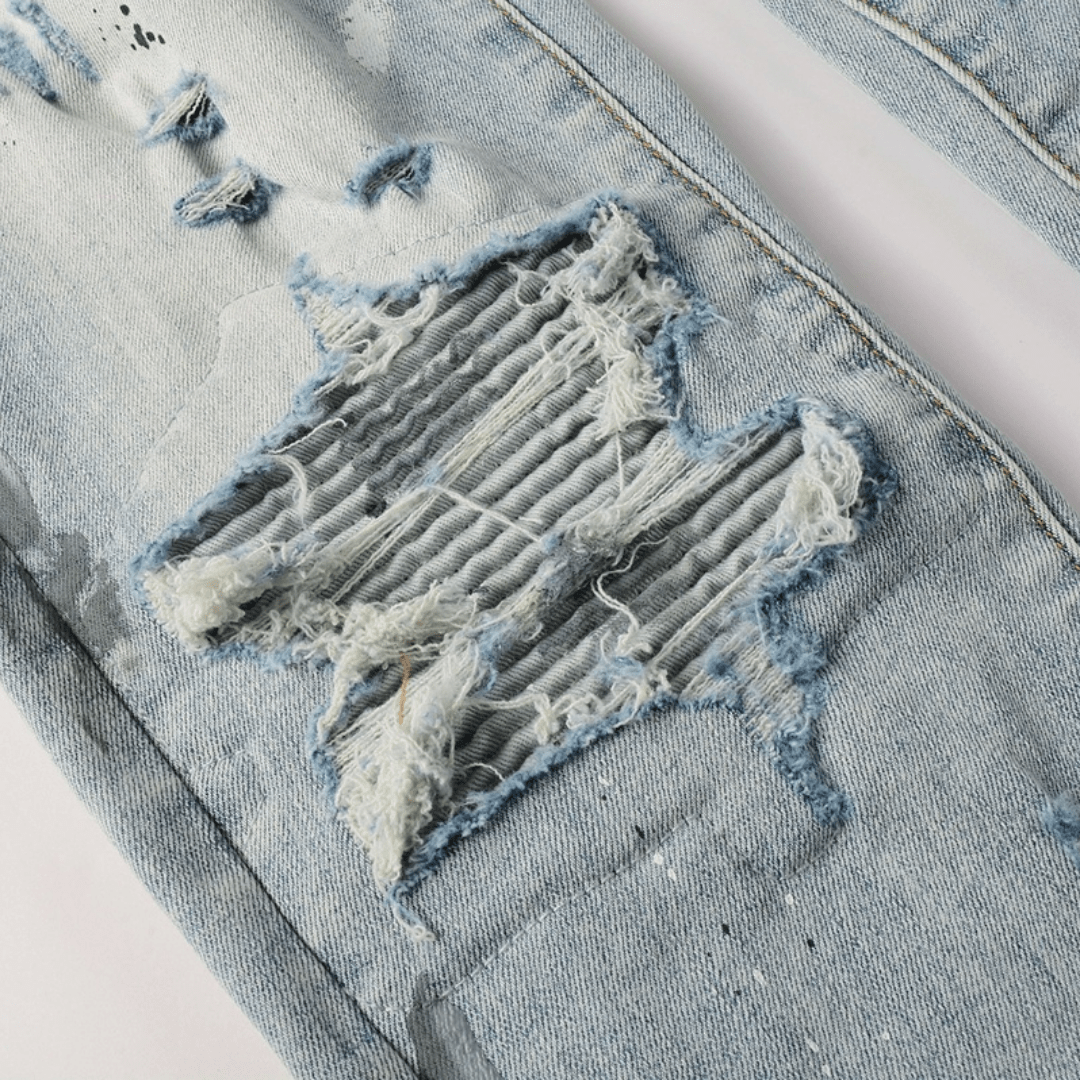 Amr Paint Ripped Jeans