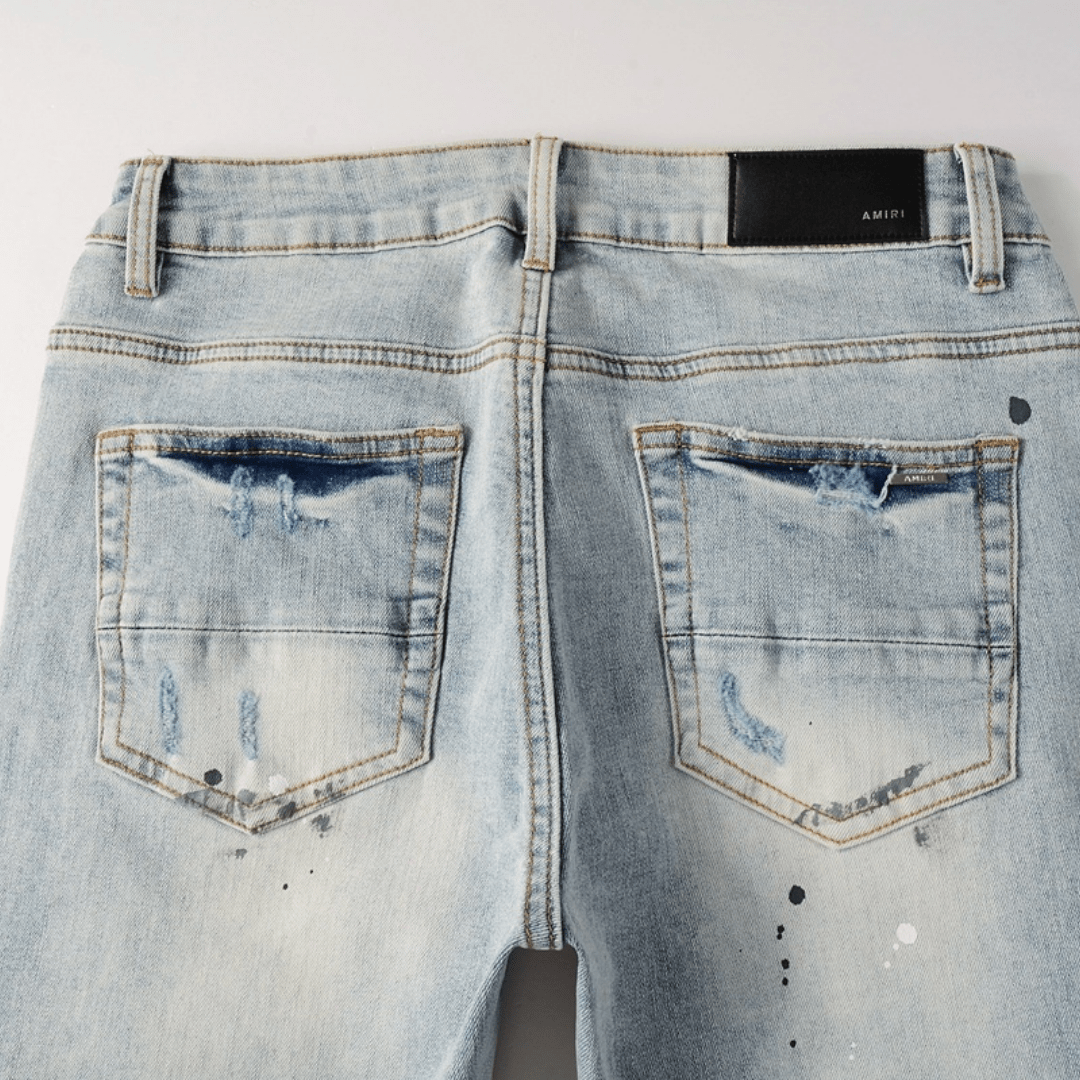 Amr Paint Ripped Jeans
