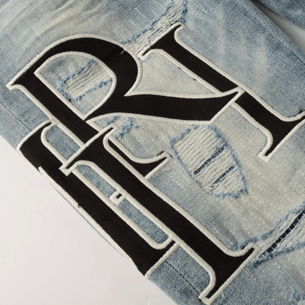Amr Staggered Blue Jeans