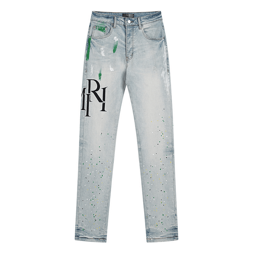 Amr Staggered Blue Jeans