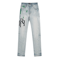 Amr Staggered Blue Jeans