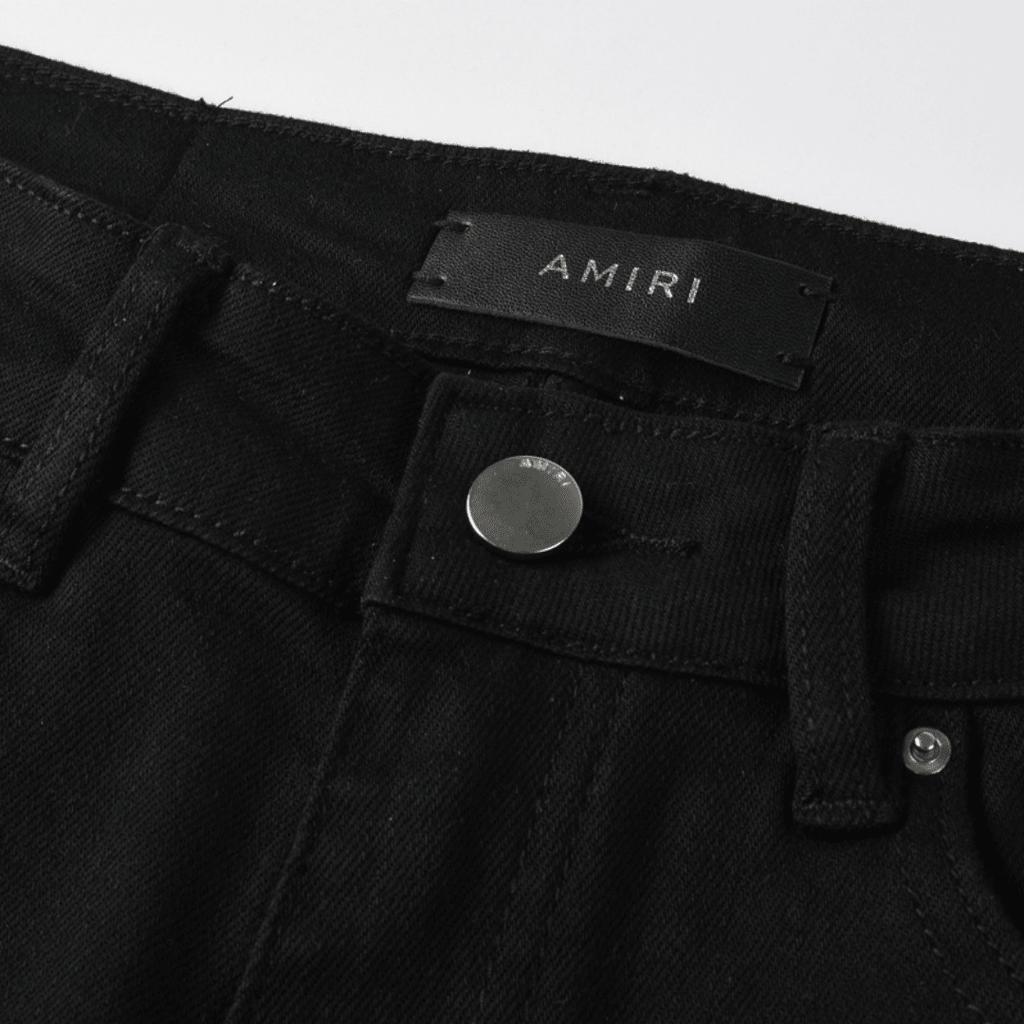 Amr Red Patch Staggered Jeans