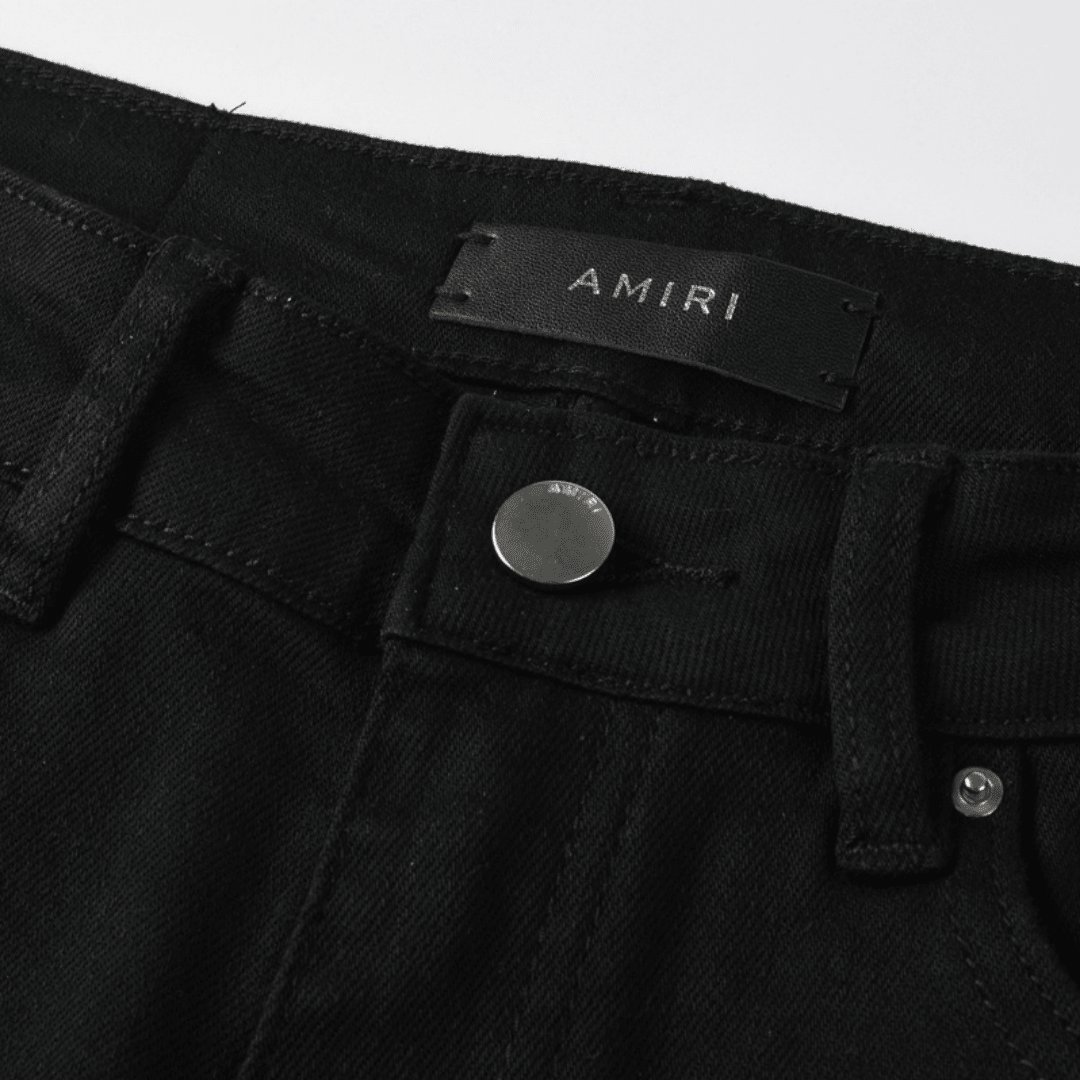 Amr Red Patch Staggered Jeans