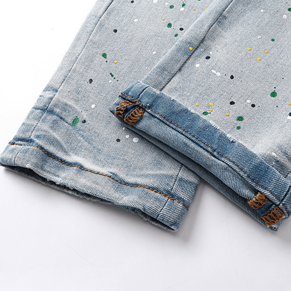 Amr Staggered Blue Jeans