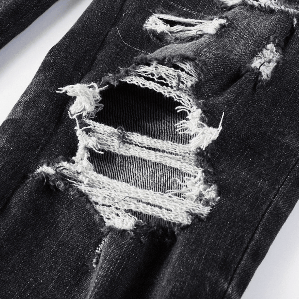 Amr Staggered Logo Black Jeans