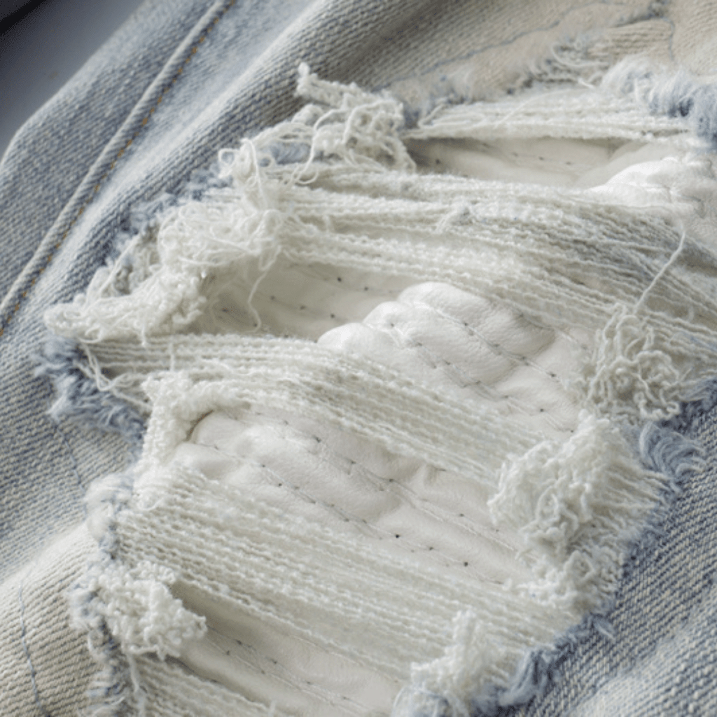 Amr Patch Ripped Blue Jeans