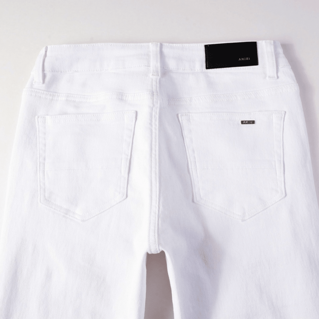 Amr White Ripped Jeans