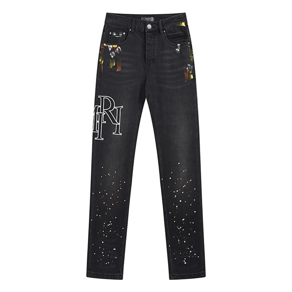 Amr Staggered Logo Jeans
