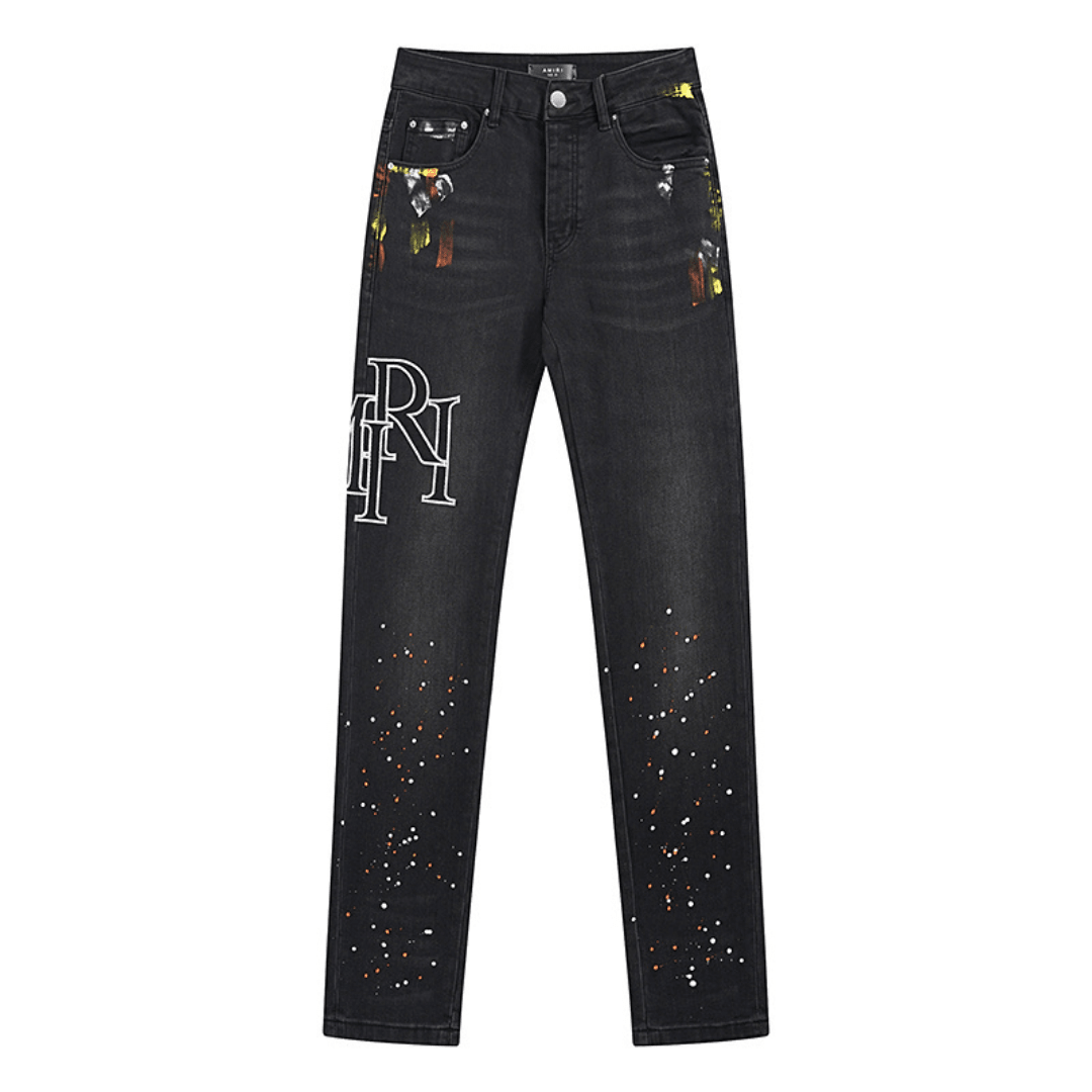 Amr Staggered Logo Jeans